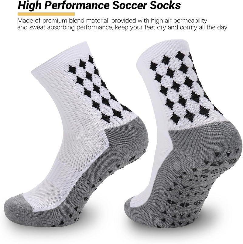 Ultrafun 3/5 Pairs Soccer Socks with Grip Pads Non Slip Football Basketball Sports Socks for Men Women - Image 4